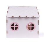 GOBYPET Ahşap Dekoratif Köpek Evi-Kulübesi, Küçük Irk Köpekler Için Kulübe, Köpek Kulübesi Beyaz-Pembe - Görsel 5