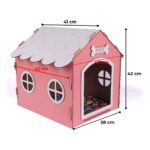 GOBYPET Ahşap Özel Isim Baskılı Dekoratif Köpek Evi-Kulübesi, Küçük Irk Köpekler Için Kulübe, Köpek Kulübesi Pembe - Görsel 2