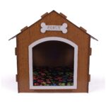 GOBYPET Ahşap Özel Isim Baskılı Dekoratif Köpek Evi-Kulübesi, Küçük Irk Köpekler Için Kulübe, Köpek Kulübesi Kahverengi - Görsel 4