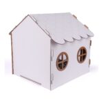 GOBYPET Ahşap Özel Isim Baskılı Dekoratif Köpek Evi-Kulübesi, Küçük Irk Köpekler Için Kulübe, Köpek Kulübesi Beyaz-Kahverengi - Görsel 3