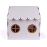 GOBYPET Ahşap Özel Isim Baskılı Dekoratif Köpek Evi-Kulübesi, Küçük Irk Köpekler Için Kulübe, Köpek Kulübesi Beyaz-Kahverengi - Görsel 4