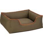 Zengezur Pet Comfort Alpha  Köpek Yatağı Haki W Turuncu Biye M 80X65CM - Görsel 2