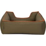 Zengezur Pet Comfort Alpha  Köpek Yatağı Haki W Turuncu Biye M 80X65CM - Görsel 3