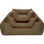 Zengezur Pet Comfort Alpha  Köpek Yatağı Haki W Turuncu Biye M 80X65CM - Görsel 4
