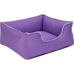 Zengezur Pet Comfort Alpha  Kedi ve Köpek Yatağı Mor W Beyaz Biye S 60X50CM - Görsel 2