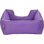 Zengezur Pet Comfort Alpha  Kedi ve Köpek Yatağı Mor W Beyaz Biye S 60X50CM - Görsel 3