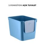 Pribor HZ-500 Xxl 3 Fonksiyonlu Açık / Kapalı Kedi Tuvaleti ve Taşıma Çantası Mavi 56 x 40 x 43 cm - Görsel 3