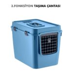 Pribor HZ-500 Xxl 3 Fonksiyonlu Açık / Kapalı Kedi Tuvaleti ve Taşıma Çantası Mavi 56 x 40 x 43 cm - Görsel 4