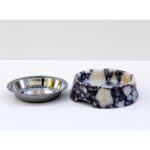 Marbelix Marmora - Büyük Boy Gerçek Mermer Kedi Köpek Mama Kabı & Su Kabı - Çelik Taslı Özel Tasarım - Görsel 4