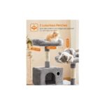 Kedi Ağacı, 143 cm Yüksekliğinde, Kedi Ağacı, 11 Tırmalama Direği, 2 Platform, 1 Kedi - Görsel 4