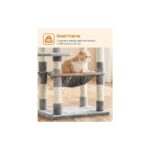 Kedi Ağacı, 143 cm Yüksekliğinde, Kedi Ağacı, 11 Tırmalama Direği, 2 Platform, 1 Kedi - Görsel 5