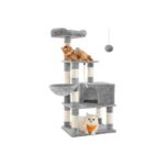 Tırmalama Ağacı, Büyük, 138 cm Yüksekliğinde, Kedi Ağacı, Tırmalama Tahtası ve 9 Tırmalama