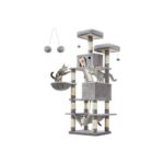 Tırmalama Ağacı, Büyük, 168 cm Yüksekliğinde, L Kedi Ağacı, 13 Tırmalama Sütunu, 2