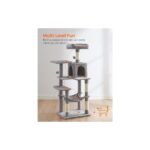PCT161W01 Tırmalama Ağacı, 143 cm Yüksekliğinde, Kedi Ağacı, Çok Katlı Kedi Evi, 4 - Görsel 3