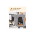 PCT161W01 Tırmalama Ağacı, 143 cm Yüksekliğinde, Kedi Ağacı, Çok Katlı Kedi Evi, 4 - Görsel 5