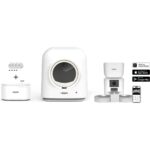 Xenon Smart Akıllı Otomatik Kedi Tuvaleti Çift Kaseli Çelik Kedi Mama Kabı ve Ultra Sessiz Kedi Su Pınarı 3'lü Pet Ürünleri Seti