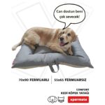 XPERMATE Comfort Köpek Minderi  Köpek Yatağı Kedi Yatağı Fermuarlı 70x90 Antrasit Bej - Görsel 2