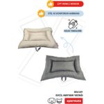 XPERMATE Comfort Köpek Minderi  Köpek Yatağı Kedi Yatağı Fermuarlı 70x90 Antrasit Bej - Görsel 4