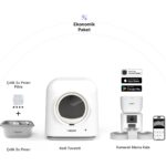 Xenon Smart Akıllı Otomatik Kedi Tuvaleti Çift Hazneli Mama Kabı Ultra Sessiz Çelik Su Pınarı ve Yedek Filtre Pet Seti - Görsel 2