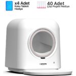 Xenon Smart Akıllı Otomatik Kedi Tuvaleti Çift Hazneli Mama Kabı Ultra Sessiz Çelik Su Pınarı ve Yedek Filtre Pet Seti - Görsel 3