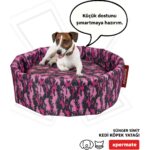 Xpermate Sünger Simit Küçük Irk Köpek Yatağı ve Kedi Yatağı 45 cm Kamuflaj - Görsel 2