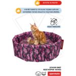 Xpermate Sünger Simit Küçük Irk Köpek Yatağı ve Kedi Yatağı 45 cm Kamuflaj - Görsel 4
