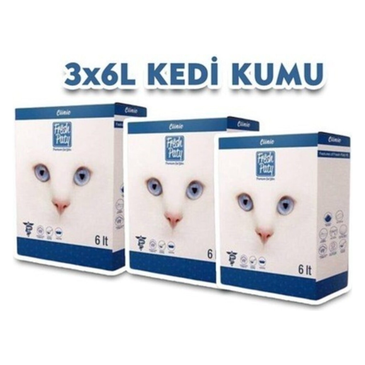 110001212299111.jpg Hektaş Fresh Paty Clinic Kedi Kumu 6 Lt*3 Adet - Görsel 1
