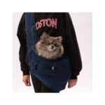 Pawstar Lacivert Denim Crossbody Köpek Taşıma Çantası