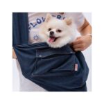Pawstar Lacivert Denim Crossbody Köpek Taşıma Çantası - Görsel 3