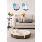 Evlen Home Collection Kürk Peluş Kedi Köpek Evcil Hayvan Yatağı PatiChill Yıkanabilir Kaymaz Taban Simba Lüks Ortopedik Su Geçirmez Gri - Görsel 2