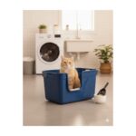 Poliva Tanos Dekoratif Büyük Yarı Kapalı Kedi Tuvaleti (Kürek Hediyeli)