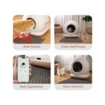 Rossclean Akıllı Kedi Tuvaleti Pro 72L Koku Kartuşlu- LED Aydınlatmalı- App Uygulamalı- Uv Temizleme Koku Geçirmez Kum Kabı - Görsel 4