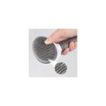 Aspata Store Kedi Köpek Tüy Toplayıcı Kendini Temizleyebilen Ergonomik Rahat Evcil Hayvan Tarağı Gri - Görsel 2