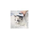 Aspata Store Kedi Köpek Tüy Toplayıcı Kendini Temizleyebilen Ergonomik Rahat Evcil Hayvan Tarağı Gri - Görsel 4