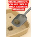 Febros Gri Kedi Kum Küreği, Kedi Kumu Temizleme Küreği Dayanıklı Kedi Tuvalet Küreği Elekli Kum Kürek - Görsel 2