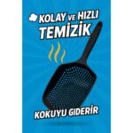 Febros Siyah Kedi Kum Küreği, Kedi Kumu Temizleme Küreği Dayanıklı Kedi Tuvalet Küreği Elekli Kum Kürek - Görsel 3