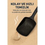 Febros Siyah Kedi Kum Küreği, Kedi Kumu Temizleme Küreği Dayanıklı Kedi Tuvalet Küreği Elekli Kum Kürek - Görsel 5