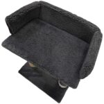 Peluş Dokulu Yumuşak 2 Katlı Yataklı Oyun Alanlı Tırmalama Tahtası 55CM Gri - Görsel 5