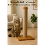 Kedi Tırmalama Tahtası, 4 Renk Seçenekli, Peluş Taban, Doğal Jüt Halatlı, 80 cm - Görsel 2