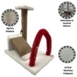 Beyaz Kedi Tırmala, Rampası ve Fırçası 3'lü Set Takım - Görsel 2