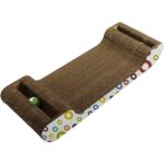 Kahverengi Doğal Kedi Otlu ve Zilli Tırmalama Kartonu 60 cm - Görsel 4