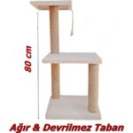 Ekru Ağır Taban Kedi Tırmalama Tablası, Dayanıklı ve Şık Tasarım.