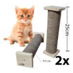 Kahverengi Doğal Portatif Tırmalama Makarası, Halı Kaplamalı 25CM, 2 Adet