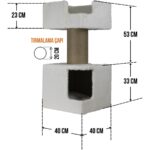 Mavi Tırmalama Tahtalı Kedi Evi, Şık ve Kullanım Kolaylı, Doğal Malzeme - Görsel 3
