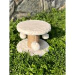 Yumuşak Kumaşlı Daire Tırmalama Platformu, 20X25 Cm, Beyaz - Görsel 2