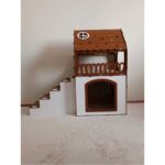 Küçük Irk Ahşap Köpek Evi, Rahat ve Şık Tasarım, Kahverengi Renk. - Görsel 4