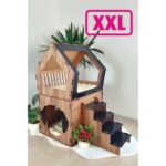 Siyah Küçük ve Büyük Irk Köpekler Için Geniş Teraslı Kulübe, 5kg ve Üzeri Köpekler Için