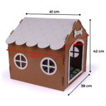 Ahşap Isim Baskılı Küçük Köpek Kulübesi, Kahverengi Doğal Görünüm - Görsel 2