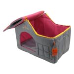 Gri Çatılı Kadife Iç Mekan Ev Köpek ve Kedi Için Rahat ve Şık Tasarım - Görsel 2