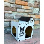 Beyaz Ahşap Tek Katlı Köpek Evi, Dekoratif ve Şık Tasarım - Görsel 2